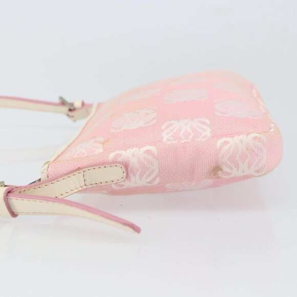 Authentic LOEWE Anagram Shoulder Bag Canvas Pink Silver - Picture 11 of 16